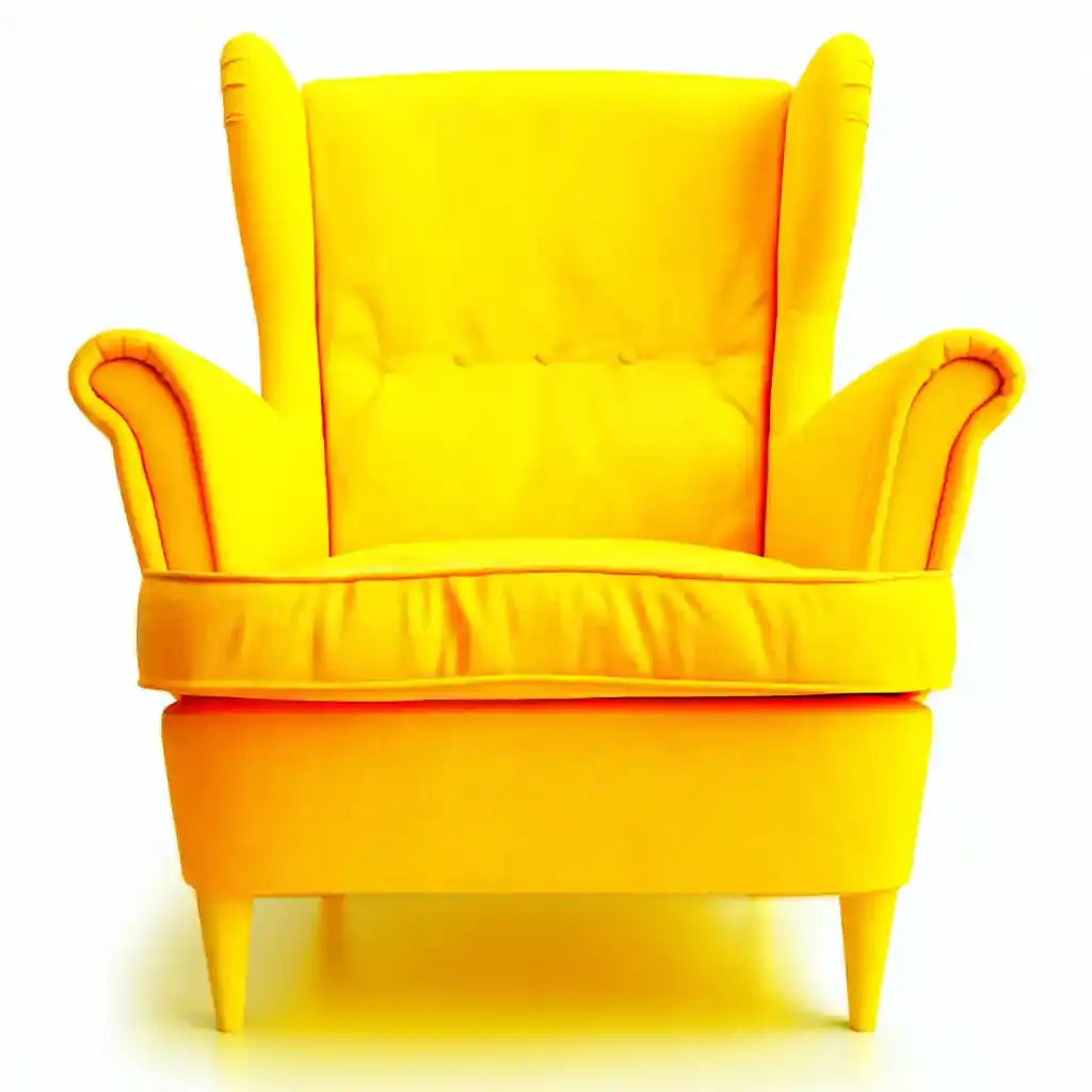 Sillón orejero con brazos redondeados - amarillo