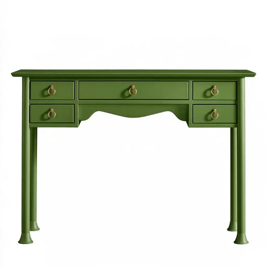 Consola con cajones y patas torneadas - verde